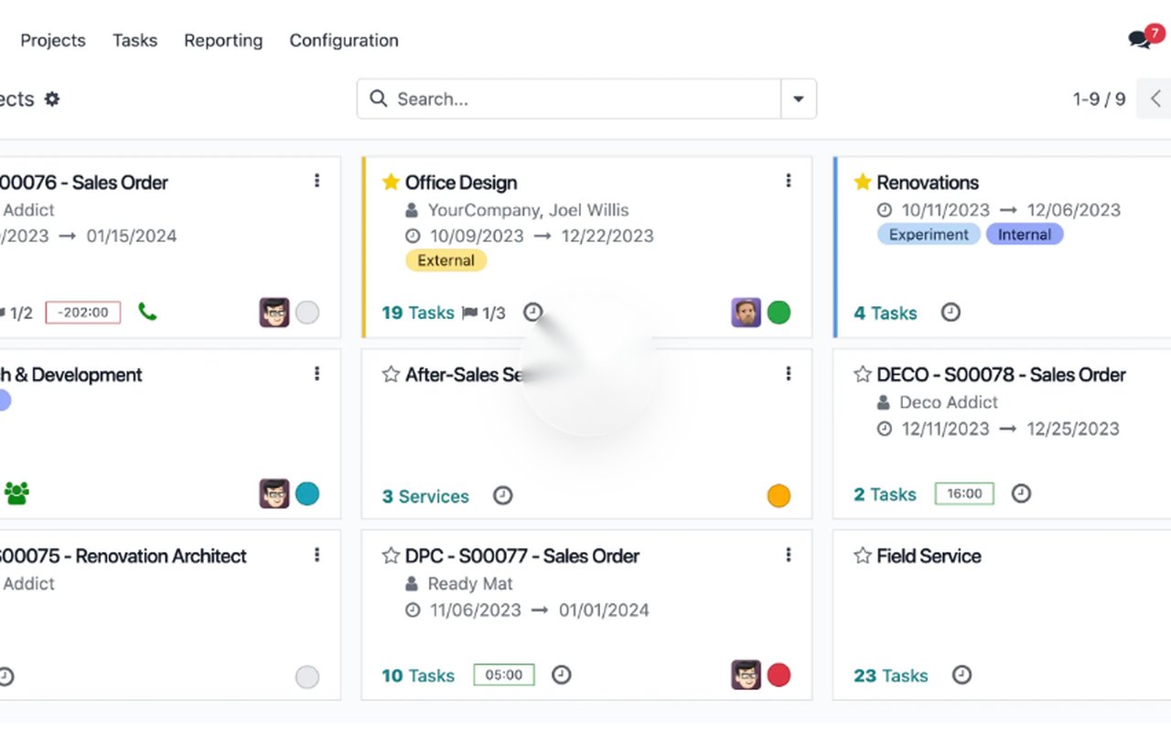 Odoo Project screen